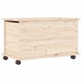 Baúl de almacenaje con ruedas ALTA madera maciza 73x39,5x44 cm