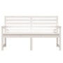 Banco de jardín madera maciza pino blanco 159,5x48x91,5 cm