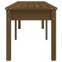 Banco de jardín madera maciza pino marrón miel 203,5x44x45 cm