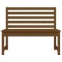 Banco de jardín madera maciza pino marrón miel 109 cm