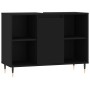 Mueble de baño madera de ingeniería negro 80x33x60 cm