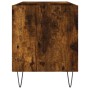Mueble de discos madera de ingeniería roble ahumado 85x38x48 cm
