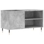Mueble de discos madera de ingeniería gris hormigón 85x38x48 cm