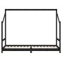 Estructura de cama para niños madera de pino negro 80x200 cm