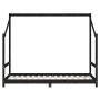 Estructura de cama para niños madera de pino negro 90x190 cm