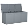 Caja de almacenaje para jardín 270 L PP ratán gris