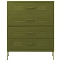 Armario de cajones de acero verde oliva 80x35x101,5 cm