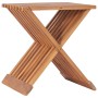 Taburete plegable de madera maciza de teca 40x32x45 cm