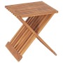 Taburete plegable de madera maciza de teca 40x32x45 cm