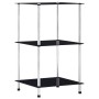 Estantería 3 niveles cristal templado negro 40x40x67 cm
