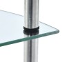 Estantería 5 niveles cristal templado transparente 30x30x130 cm