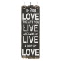 Perchero de pared LOVE LIFE con 6 ganchos 120x40 cm