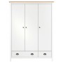 Armario de 3 puertas Hill Range madera pino blanco 127x50x170cm