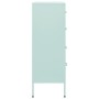 Armario de cajones de acero verde mint 80x35x101,5 cm