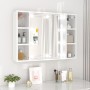 Mueble con espejo y LED blanco brillante 76x15x55 cm