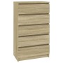 Cajonera de madera contrachapada roble Sonoma 60x36x103 cm