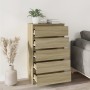 Cajonera de madera contrachapada roble Sonoma 60x36x103 cm