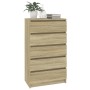 Cajonera de madera contrachapada roble Sonoma 60x36x103 cm