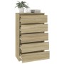 Cajonera de madera contrachapada roble Sonoma 60x36x103 cm
