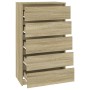 Cajonera de madera contrachapada roble Sonoma 60x36x103 cm