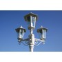 Farola de jardín 3 brazos aluminio blanco 215 cm
