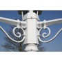 Farola de jardín 3 brazos aluminio blanco 215 cm