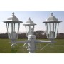 Farola de jardín 3 brazos aluminio blanco 215 cm