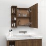 Mueble con espejo y luces LED roble marrón 70x16,5x60 cm