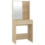 Tocador con LED y armario madera contrachapada roble Sonoma
