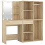 Tocador con LED y 2 armarios madera contrachapada roble Sonoma