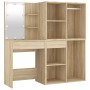 Tocador con LED y 2 armarios madera contrachapada roble Sonoma