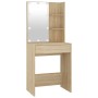 Tocador con LED y 2 armarios madera contrachapada roble Sonoma