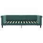 Sofá cama con colchón terciopelo verde oscuro 90x200 cm