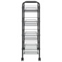 Carrito de cocina 4 niveles hierro negro 46x26x85 cm