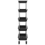 Carrito de cocina 5 niveles hierro y ABS negro 42x29x128 cm