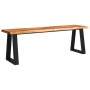 Banco con borde vivo madera maciza de acacia 140 cm