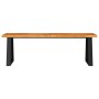Banco con borde vivo madera maciza de acacia 140 cm