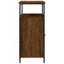 Aparador de madera de ingeniería roble marrón 100x35x80 cm