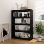 Estantería divisor de espacios madera pino negro 100x30x135,5cm