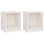 Mesita de noche 2 uds madera de pino blanco 35,5x33,5x41,5 cm