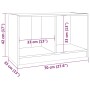 Mueble de TV de madera maciza de pino blanco 70x33x42 cm