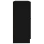 Aparador de madera contrachapada negro 30x30x70 cm