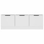 Mueble de TV madera contrachapada blanco 102x35x36,5 cm
