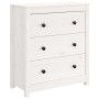 Aparador de madera maciza de pino blanco 70x35x80 cm