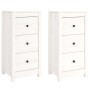 Aparadores 2 uds madera maciza de pino blanco 40x35x80 cm
