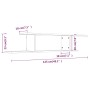 Estante de pared para TV madera roble marrón 125x18x23 cm