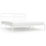 Estructura cama sin colchón con cabecero metal blanco 193x203cm