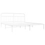 Estructura cama sin colchón con cabecero metal blanco 193x203cm
