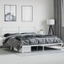 Estructura cama sin colchón con cabecero metal blanco 193x203cm