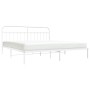 Estructura cama sin colchón con cabecero metal blanco 193x203cm